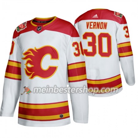 Calgary Flames Mike Vernon 30 Adidas 2019 Heritage Classic Weiß Trikot Authentic - Herren